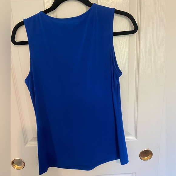 Kasper Electric Navy Blue Sleeveless Keyhole Top - Picture 3 of 4